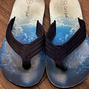 Cat & Jack Ocean Blue Flip Flops Size 13/1